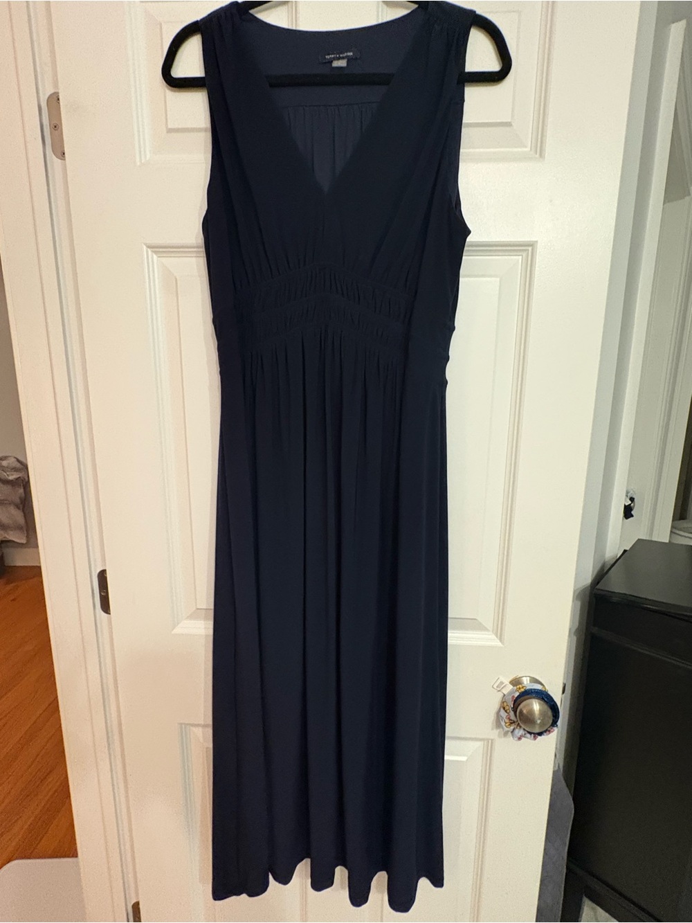 Tommy Hilfiger Navy Sleeveless V-Neck Maxi Dress
